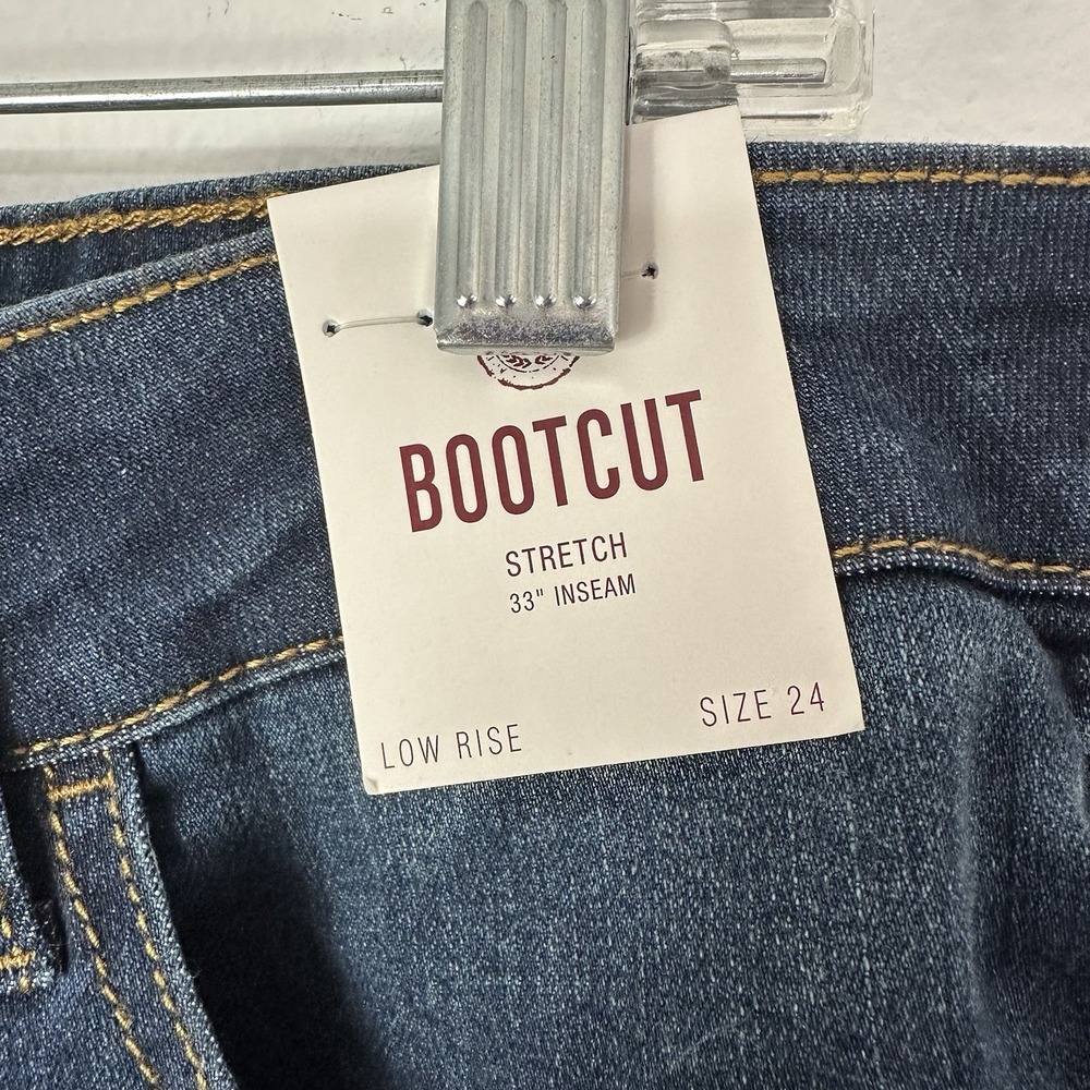 SO Womens Jeans Womens Size‎ 24 New Bootcut Low Rise Stretch Comfort Dark Wash - Picture 4 of 9